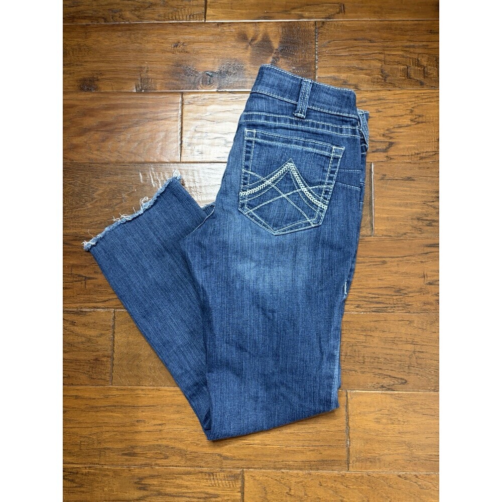 Ariat R.E.A.L Jeans Womens 30S 30x27 Petite Raw Hem Western Cowgirl Straight